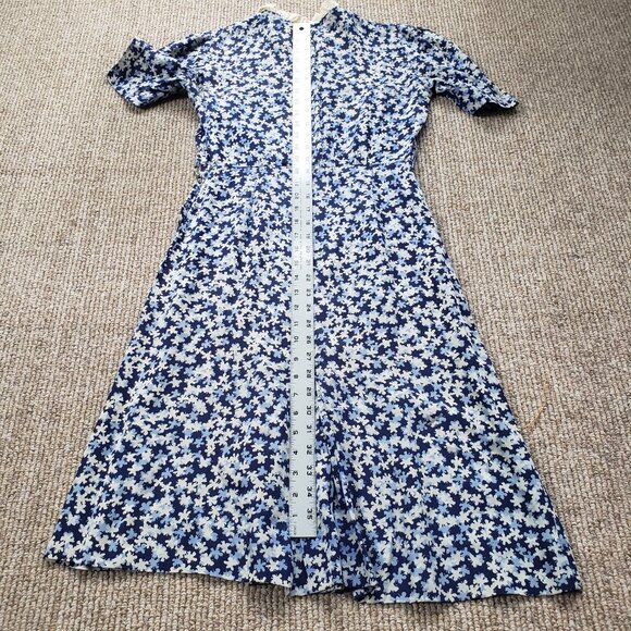Vintage 30s Day Dress Women's Small Blue - Picture 12 of 12